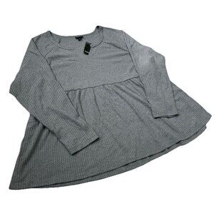 Torrid Womens Size 3 / 3X Shirt Waffle Knit Long Sleeve Gray Plus Size NWT